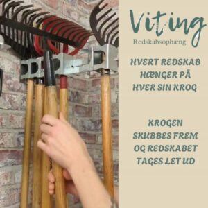 der vises hvordan man tager en rive ud af haveredskabsophænget