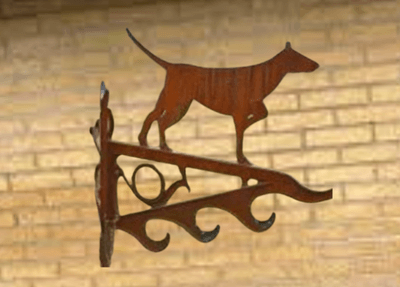 Ophæng - jagthund i corten stål